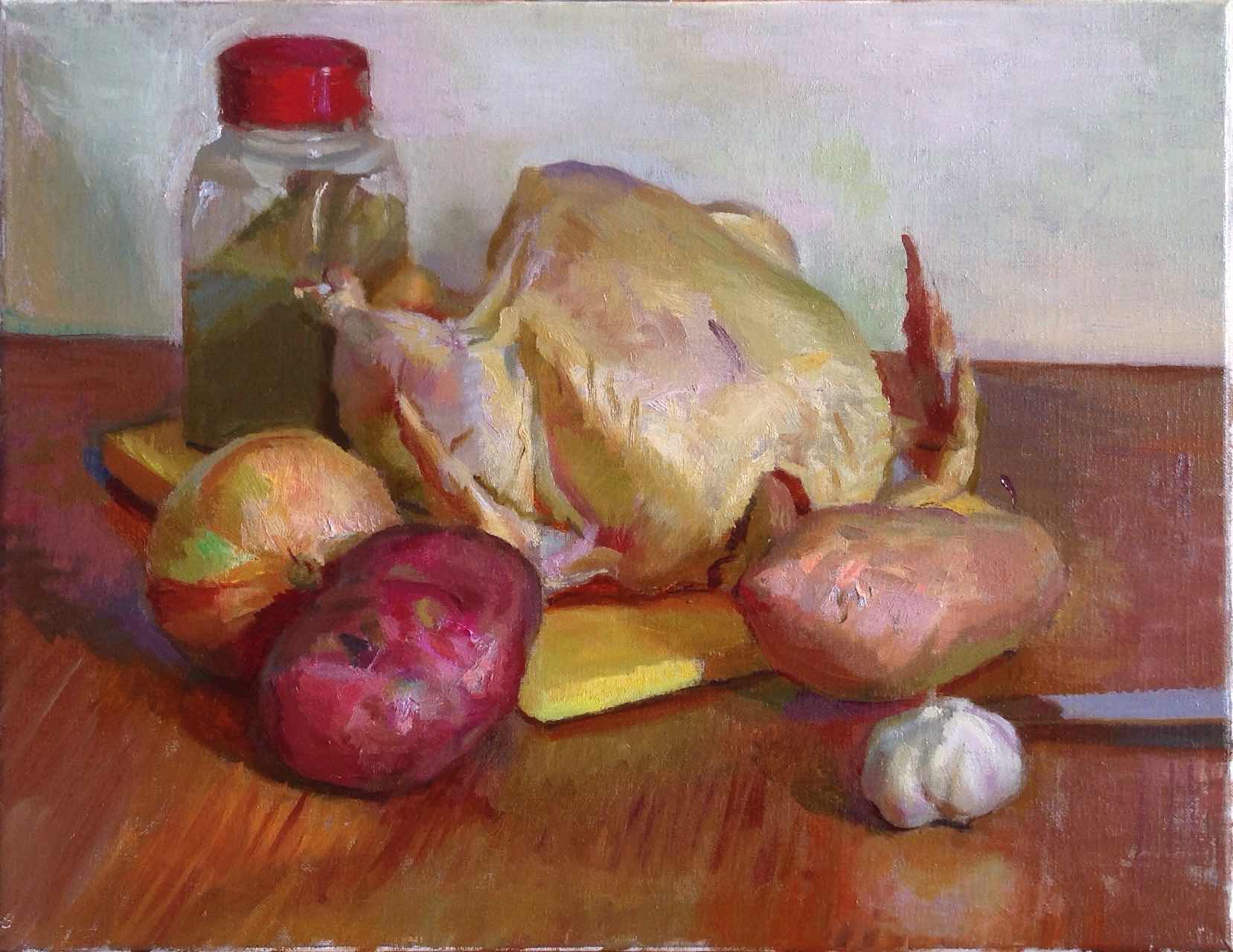 Chicken Dinner 11x14 inches oil on linen 2015